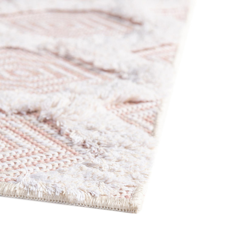 Tapis rose en coton Casa, Tapis de couloir 2 pi 3 po x 6 pi