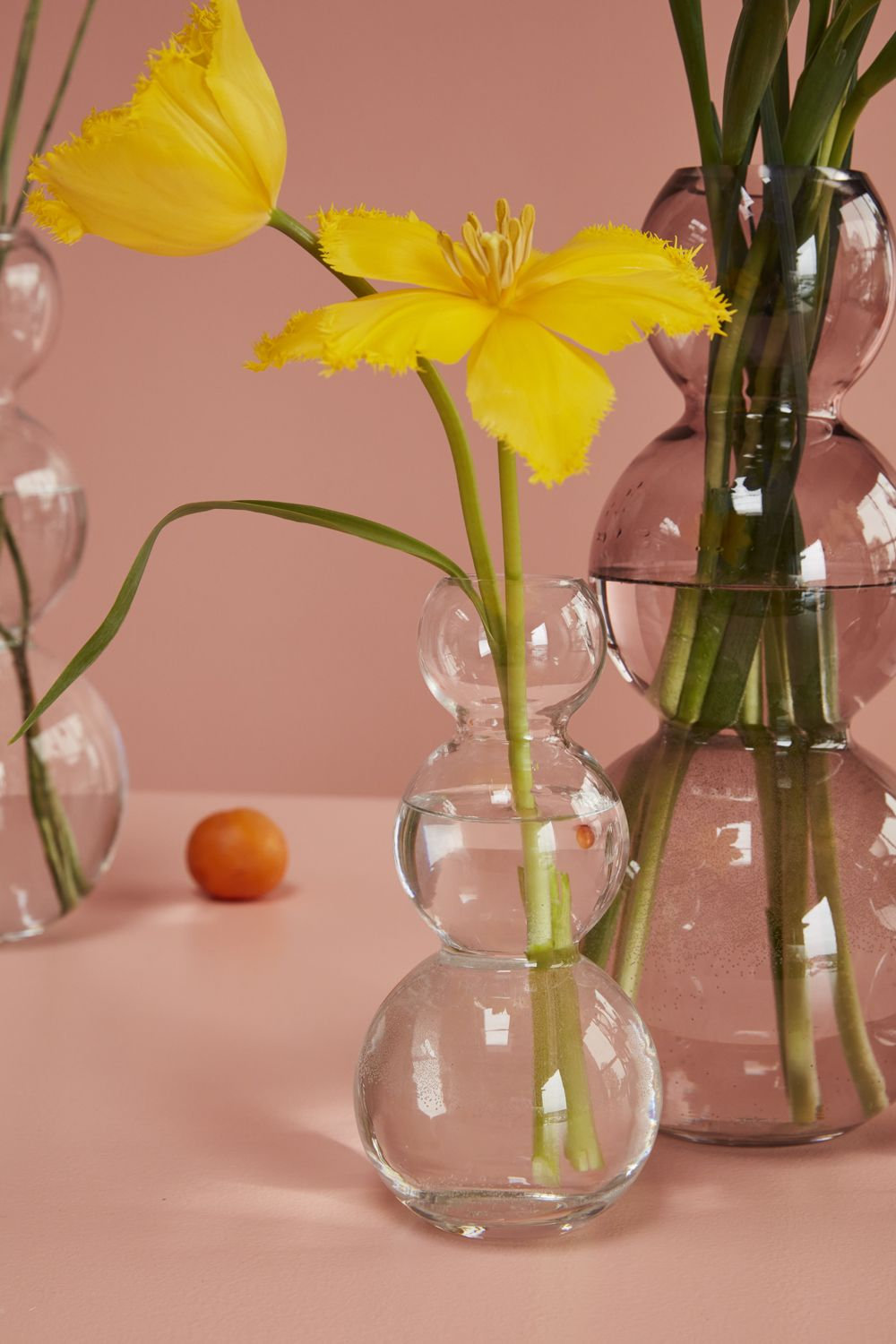 Ashburg Table Vase, 13" H x 5.75" W x 5.75" D, Clear