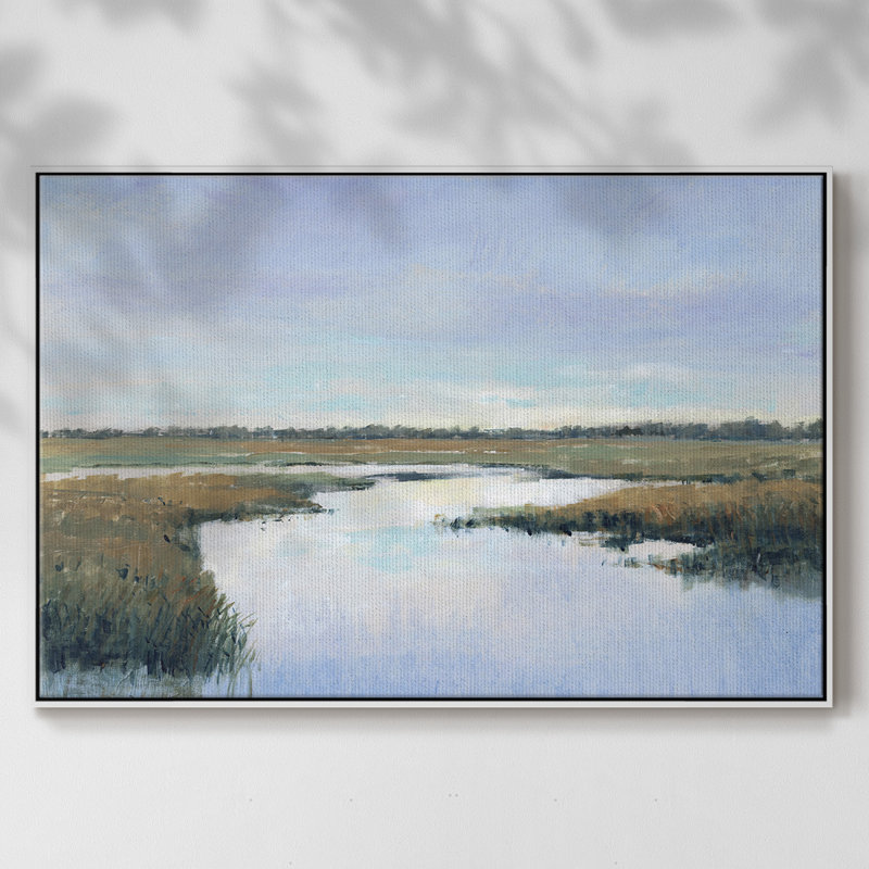 «Coastal Plains I», reproduction sur toile, H 17 po x l 25 po x P 2 po, Blanc