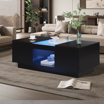 Solid Coffee Table with Storage