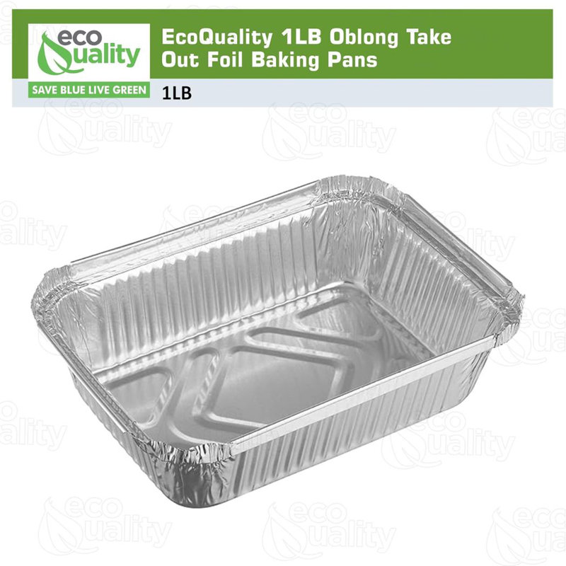 Ecoquality 1Lb Oblong Aluminum Take-Out Baking Pans (500)