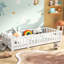 Kid’s Premium Wood European Toddler (90 x 200cm) Bed Frame with Fence