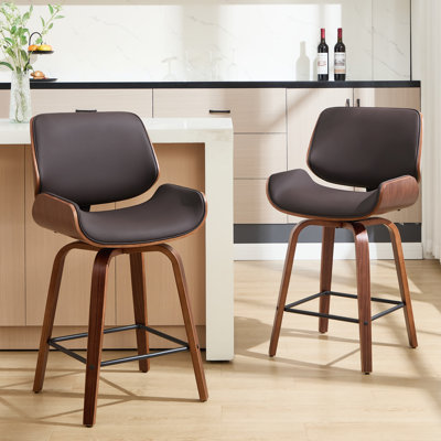 24'' Swivel Upholstered Counter Stool