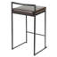 Tabouret de comptoir contemporain empilable noir avec coussin en similicuir brun par - ensemble de 2-1369367288-1369367290