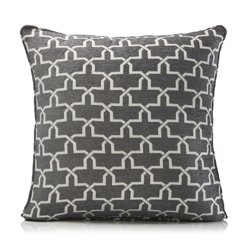 Nida Abstract Square Euro Pillow Cover, Grey, 55cm H x 55cm W x 1cm D