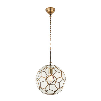 Amwell 1 - Light Antique Brass Sphere Pendant