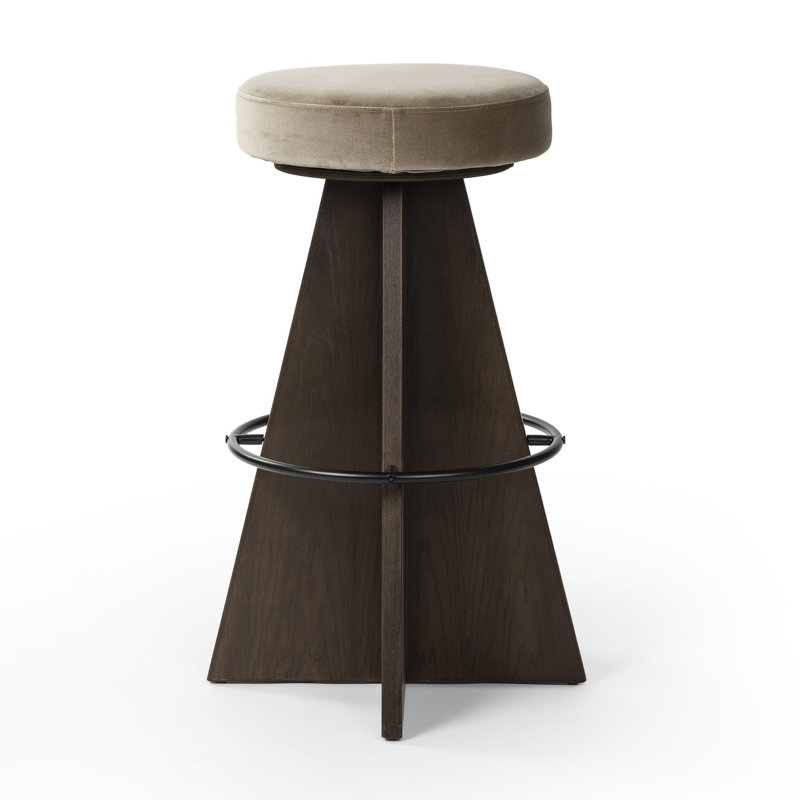 Damon Swivel Stool-Sapphire Khaki-Counter, Bar Stool (31" Seat Height), Gray, Brown