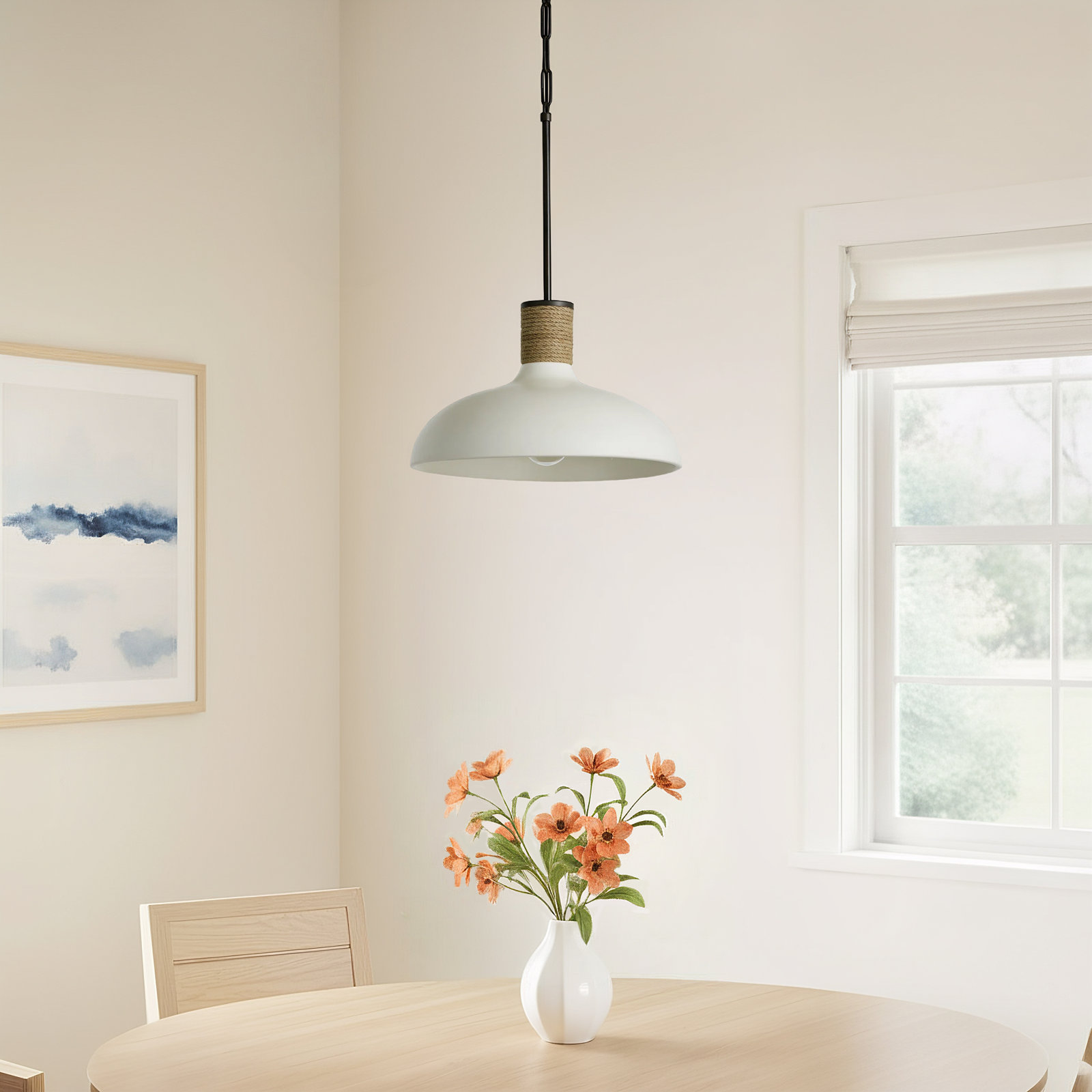 Gwenelle Single Light Ceramic Dimmable Pendant