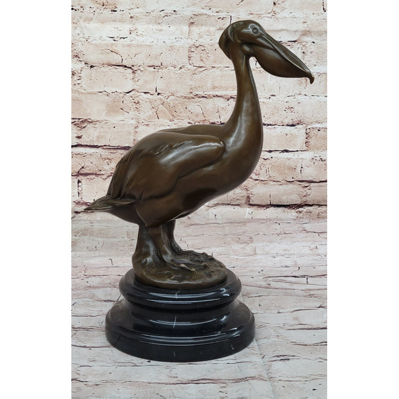 Figurine faite à la main en bronze par Milo Stork Bird