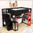 Esports-Inspired Wood Loft Bed with Built-In Desk, Shelves and Storage Stairs-1618622510-1618622515