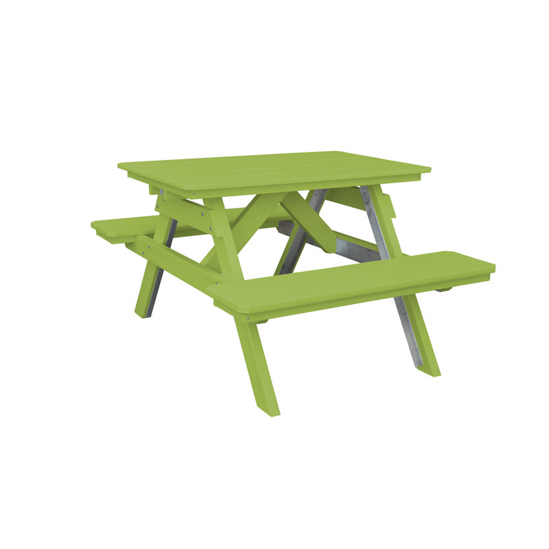 Table de pique-nique rectangulaire, Lime tropicale, L 55 po x L 60 po