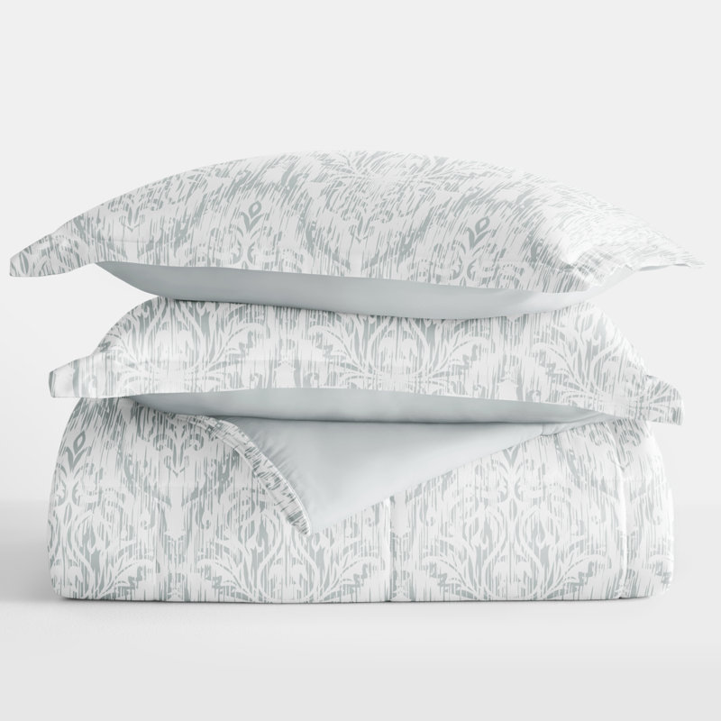 Twin Blue Reversible Down Microfiber Comforter Set