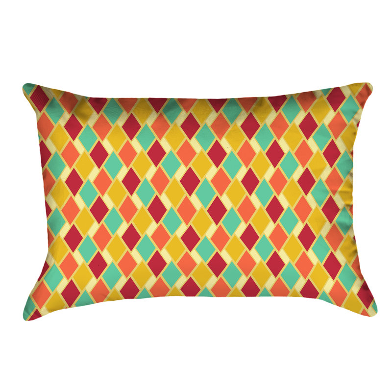 Coussin lombaire intérieur / extérieur Katelyn Elizabeth, Jaune et orange