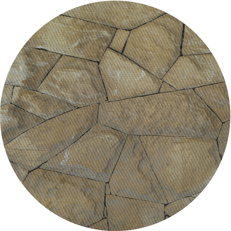 Tapis de zone brune à motifs, Rond 6 pi