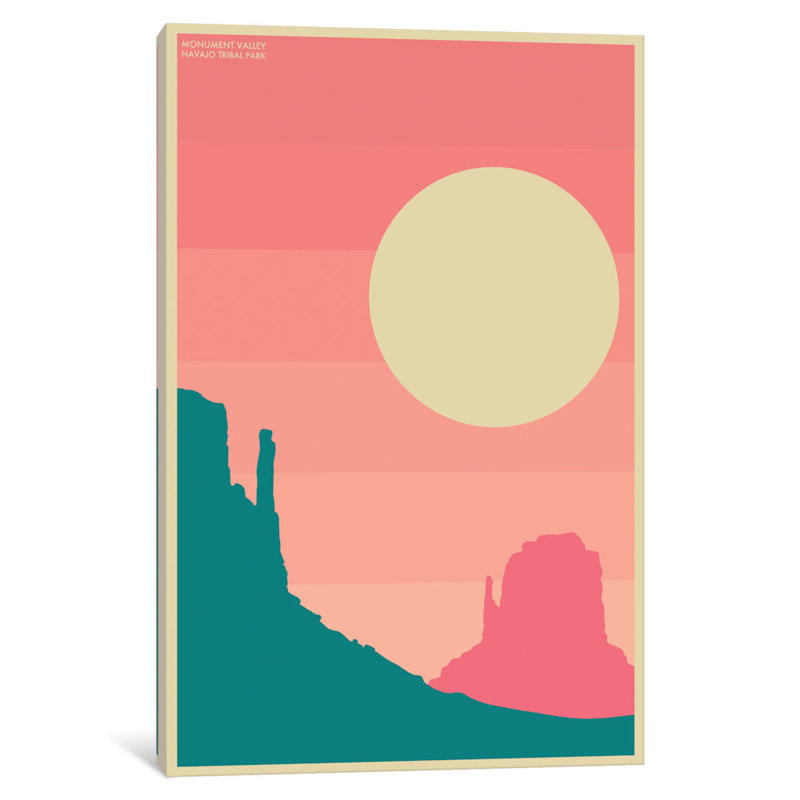 Monument Valley, impression sur toile tendue, H 12 po x l 8 po x P 0,75 po, Pas de tapis, Toile tendue