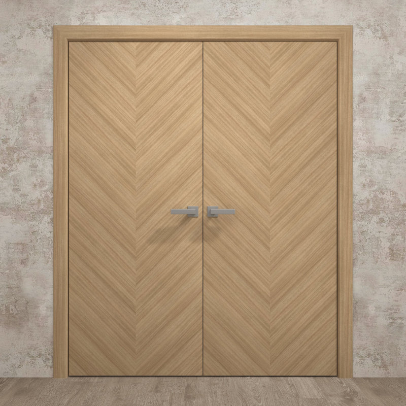 Portes doubles intérieures intérieures | Ego 5005 | Cadre de panneau intérieur en bois massif | Portes modernes pour placard