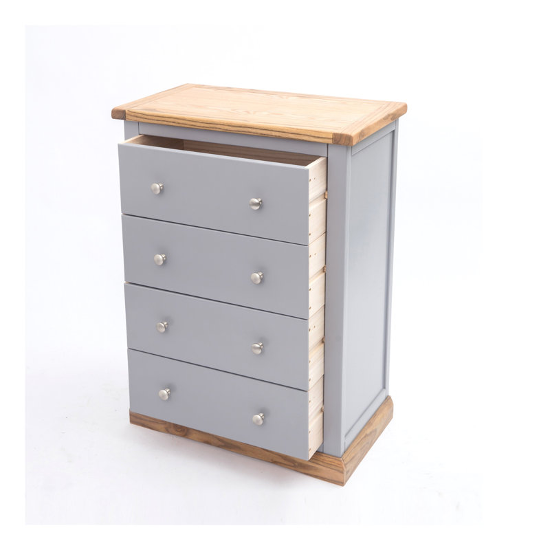 Millar 70cm W 4 - Drawer Chest of Drawers, Natural/Grey/Chrome