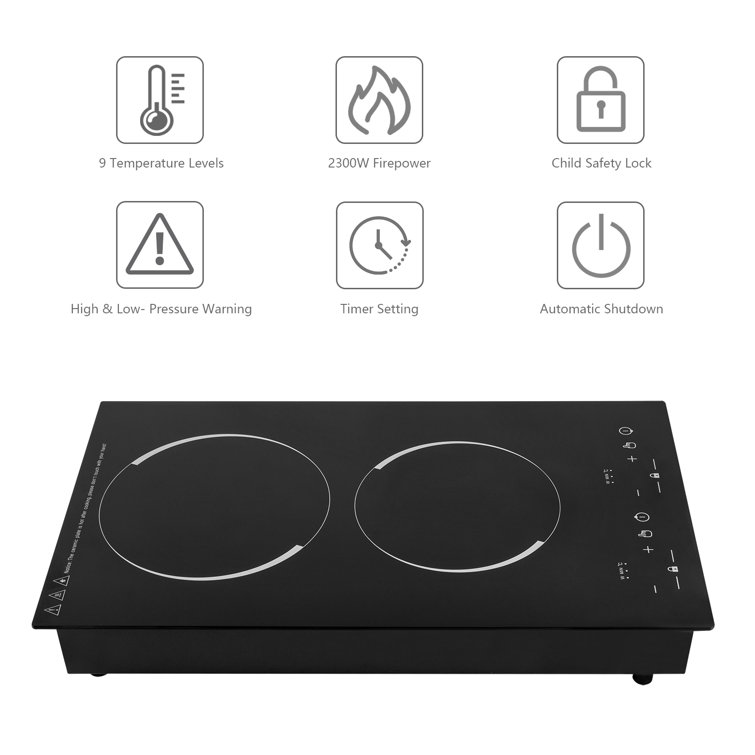 DALELEE 4000W 2-Burners Dual Induction Cooker Cooktop Countertop