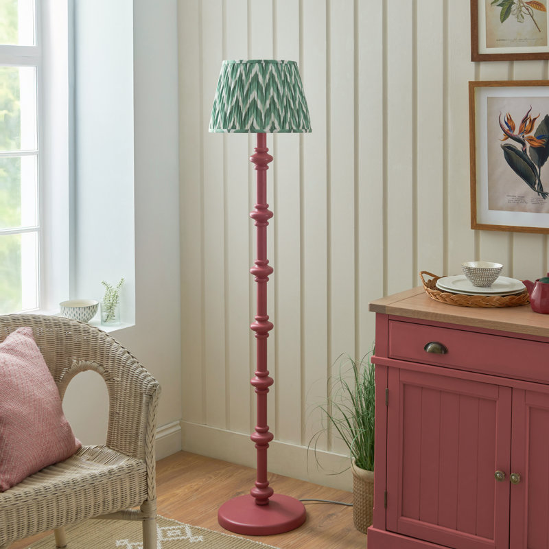 Carnaby 158cm Traditional Floor Lamp, Green/White, Pink