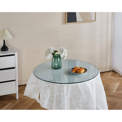 Plateau carré en verre trempé transparent de 80 cm, finition soignée, surface lisse et ergonomique, largeur 79 cm, profondeur 8 mm, hauteur 8 mm, poids 12,3 kg.