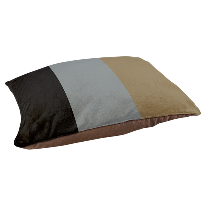 Coussin pour chien hockey Las Vegas, Moyen (H 14 po x l 40 po x P 30 po), Noir / argent / doré métallique