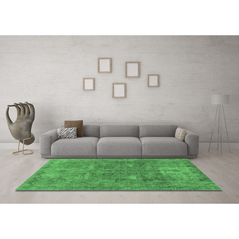 Washable Geometric Indoor Rug, Round 6'