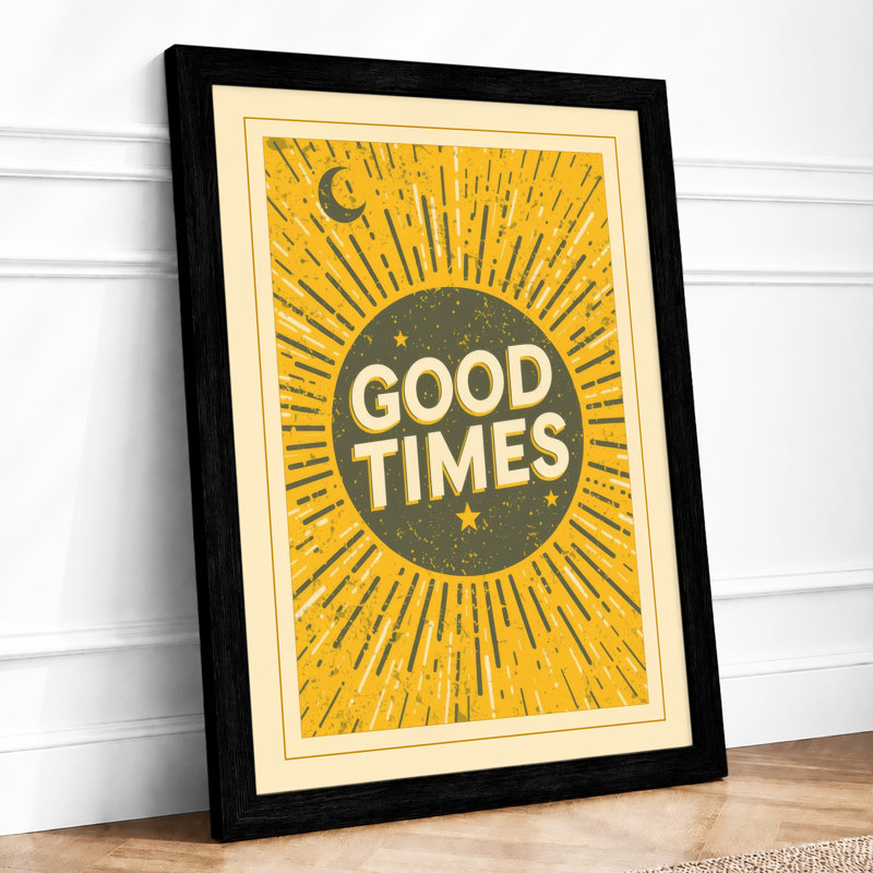 Good Times Rising Retro - Framed Print, Black, A3 - 42.0 x 29.7 cm