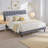 Platform Bed with Upholstered Adjustable Headboard, No Box Spring Needed-71962124-119552389