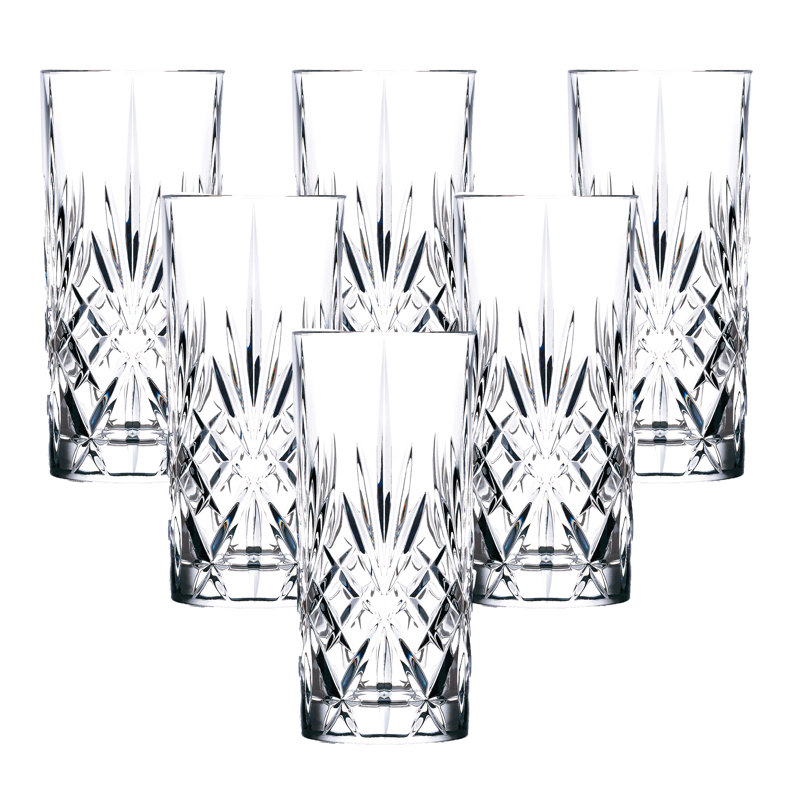 Tuscan Elegance 6-Piece Lead-Free Crystal Highball Glass Set