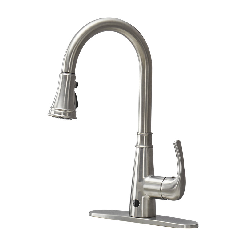 Cobbe Pull Down Touchless Kitchen Faucet, Brushed Nickel