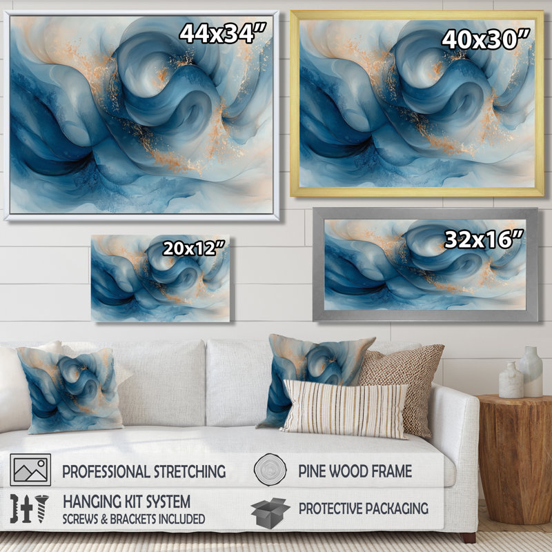 Orasio fluide fondations de quartzite I - art mural abstrait en marbre pour le salon, Toile tendue sur cadre