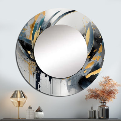 Prema Soft Colors Marble Abstract IV - Miroir mural décoratif en marbre, miroir moderne, impression d'art en métal