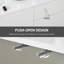 White high-gloss side cabinet, featuring a push-to-open design, equipped with 2 drawers and 2 cabinets