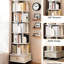 Bibliothèque blanc chaud à 6 niveaux avec roulettes 360 ° avec roulettes, tiroir et chicane, espace, pour salon, chambre à coucher, bureau - rangement multifonctionnel rotatif pour la maison, le bureau, la chambre à coucher-121158906