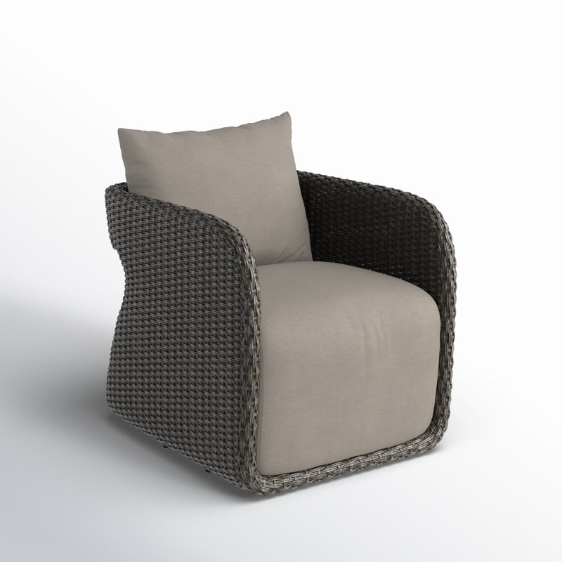 Geneva Outdoor Swivel Lounge Chair, Venao Charcoal, Vingtage Coal, Olefin