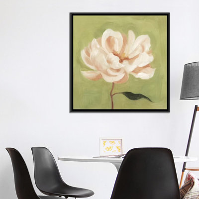 « pivoine on olive ii », reproduction sur toile