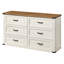 Commode l 54 po avec 6 tiroirs, commode de style campagne moderne pour chambre à coucher, meuble télé, salon-1214461521