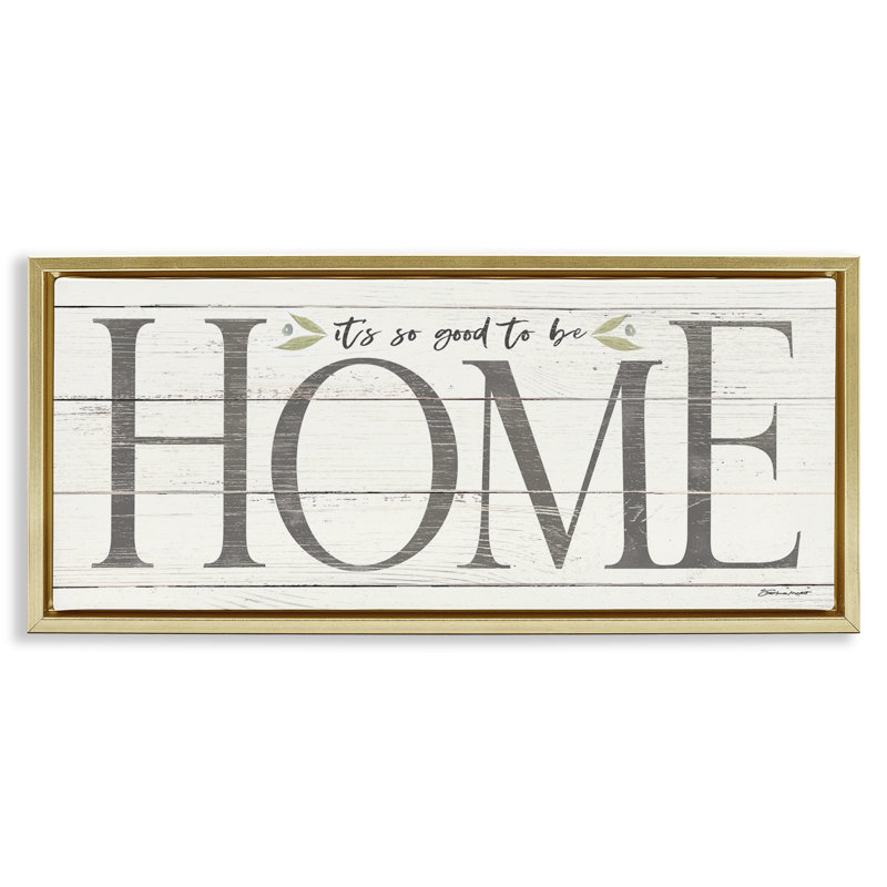 Good To Be Home Family, Cadre flottant métallique doré, H 14 po x l 31 po