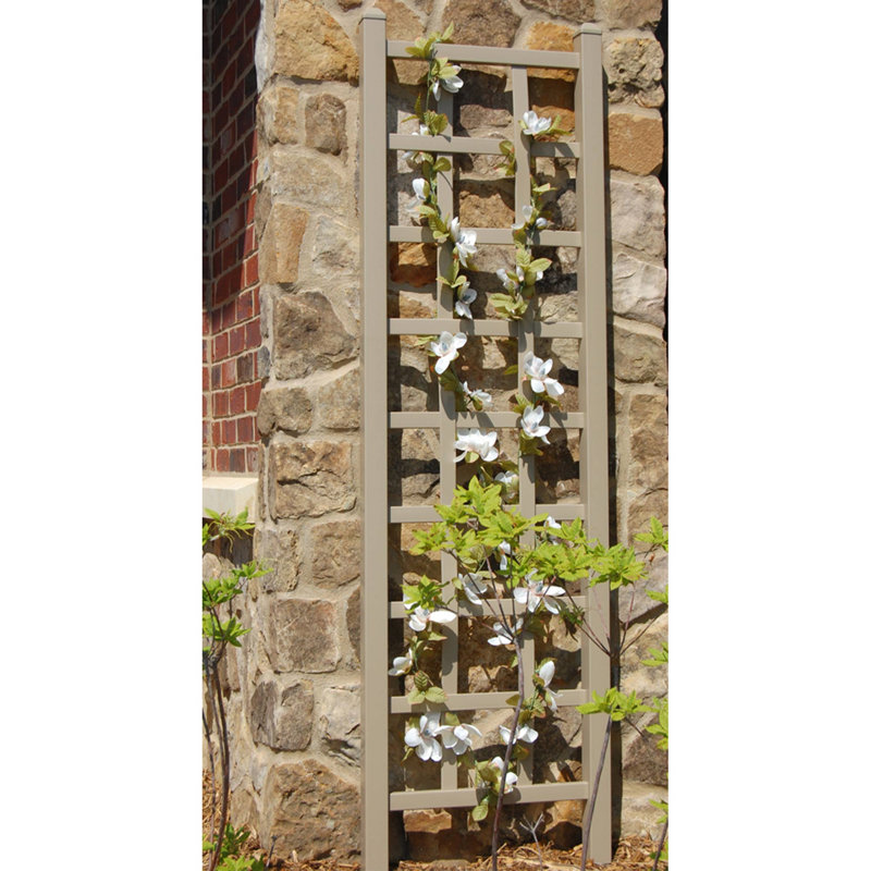 Ammaria 75'' H x 22'' W Polyvinyl Chloride (PVC) Lattice Panel Trellis, Brown