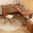 Walnut L-Shaped Solid Wood desks-108205579-108205581