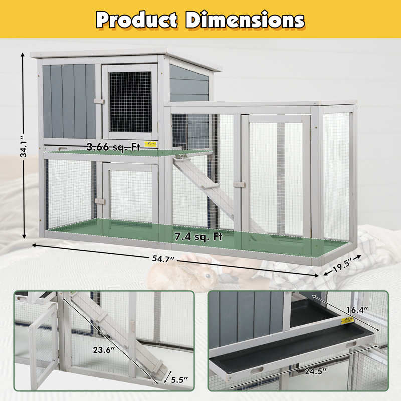Faron Weather Resistant Rabbit Hutch With Ramp