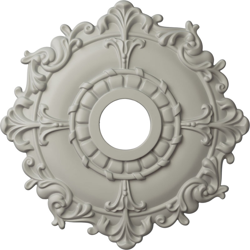 Pot of Cream Polyurethane Decorative Ceiling Medallion, 18 inches