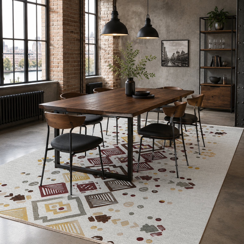 Geometric Cotton and Chenille Flatweave Area Rug, 200 x 300 cm