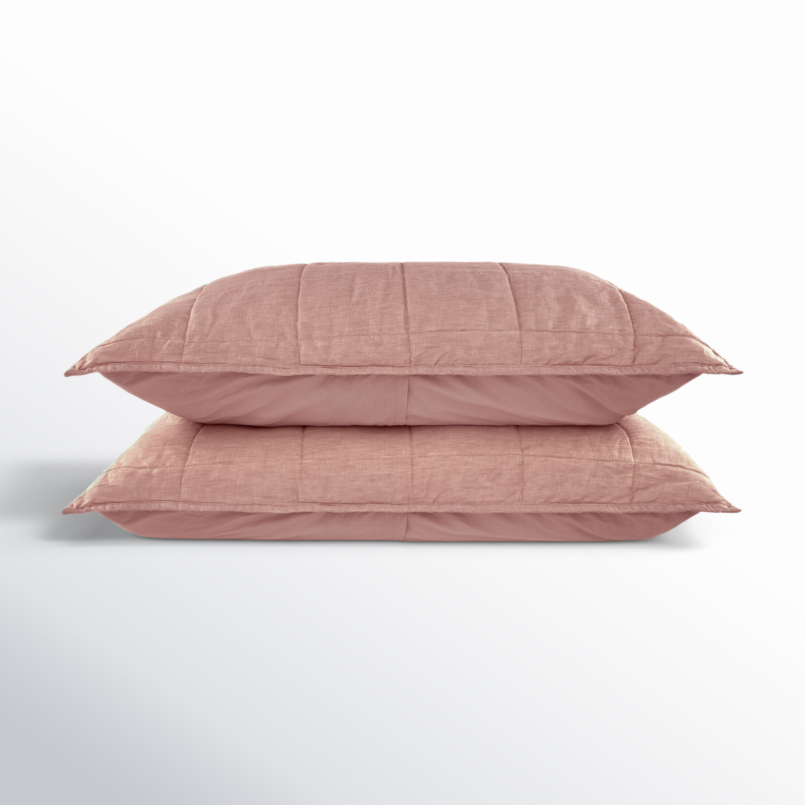 French Linen Shams, Queen, Clay