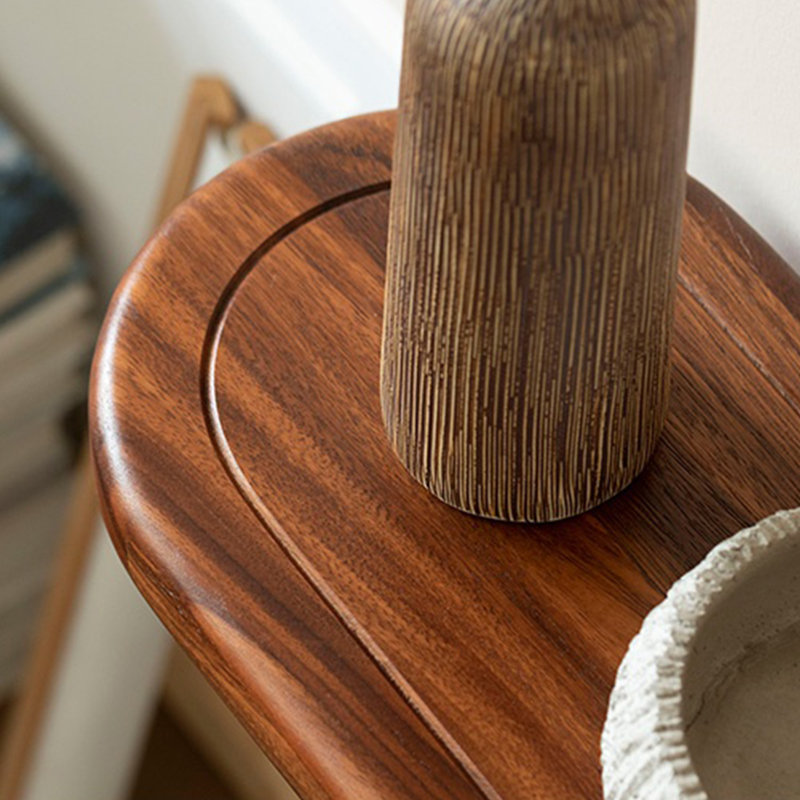 Console en bois massif noyer moderne, H 31,5 po x l 31,5 po x P 9,84 po, Brun