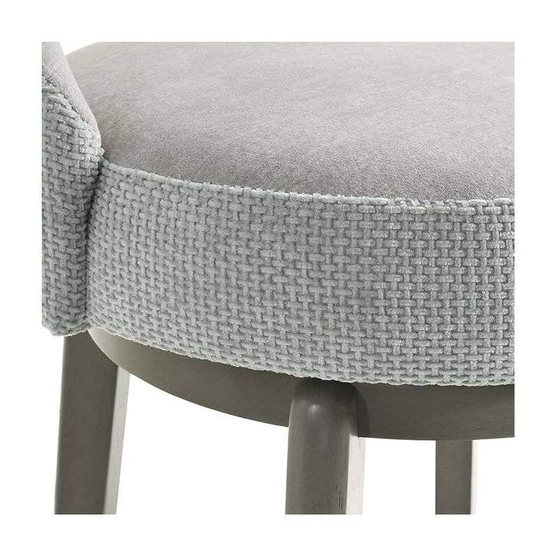 Swivel Bar Height Bar Stools, Comfortable Velvet Upholstered Chairs with Rubberwood Frame and Legs, 360° Swivel, Modern Design for Kitchen or Home Bar, Grey, set of 2