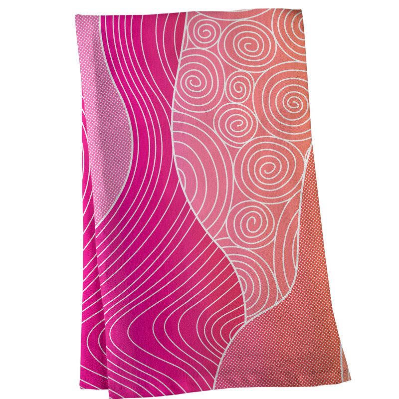 Tea Towel Kitchen Towel, Poly Twill, Dark Pink/Orange