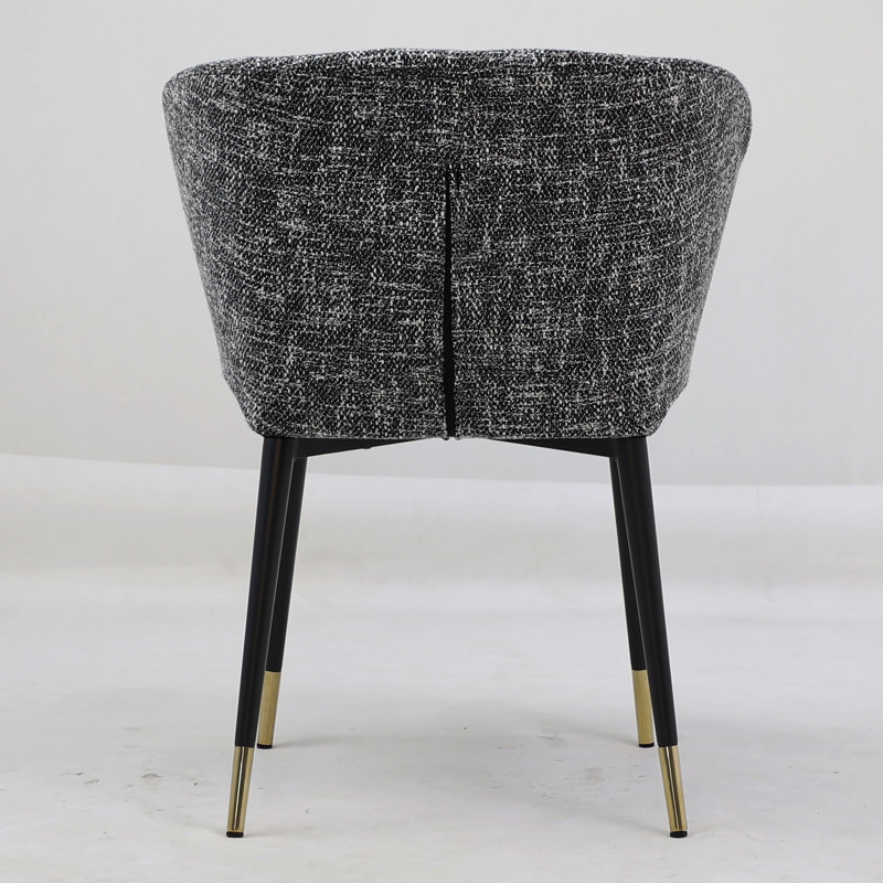 Chaise d'appoint rembourrée Conde Corry, Gris, Noir et or