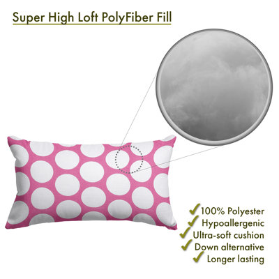 Polka Dot Polka Dots Cotton Reversible Throw Pillow