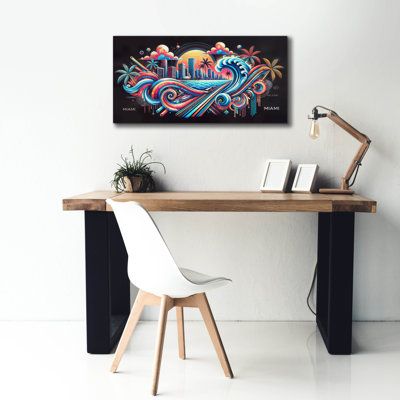 'Miami Abstract' by Rey Klimt Canvas Wall Art